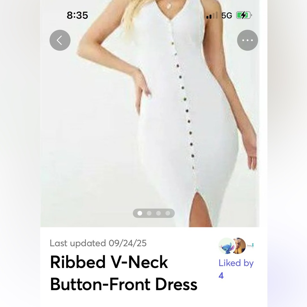 Forever 21 White Ribbed Midi Dress